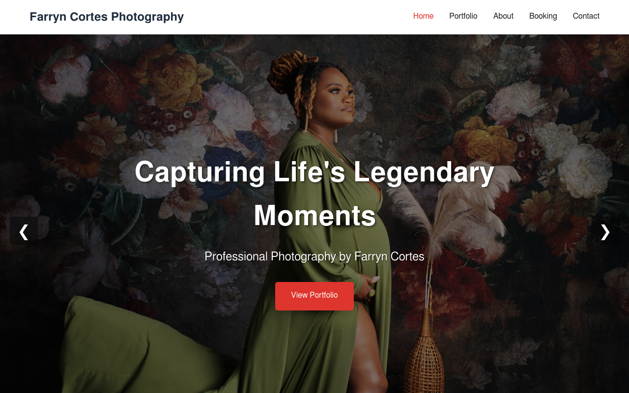 Farryn Cortes Photography homepage